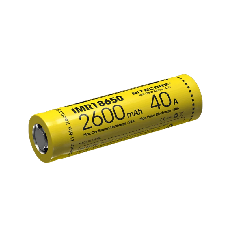 NITECORE IMR18650 2600mah 40A FlatTop