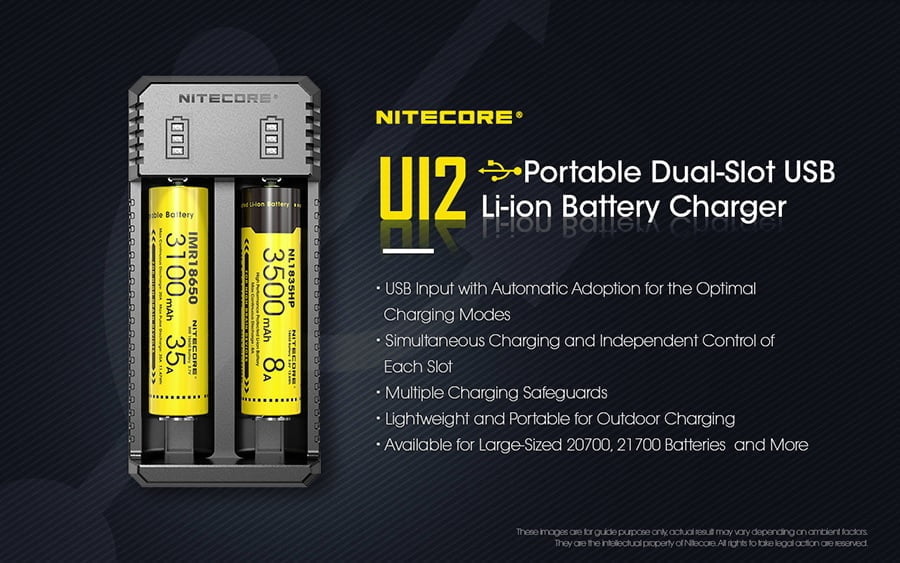 27249 NiteCore UI2 USB Φορτιστής 2 Μπαταριών