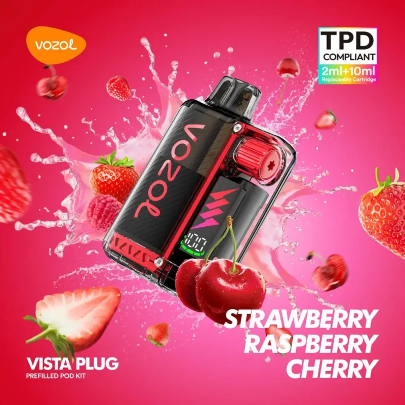 Vozol Vista Plug 20mg 2ml + 10ml Strawberry Raspberry Cherry (10.000 puffs)